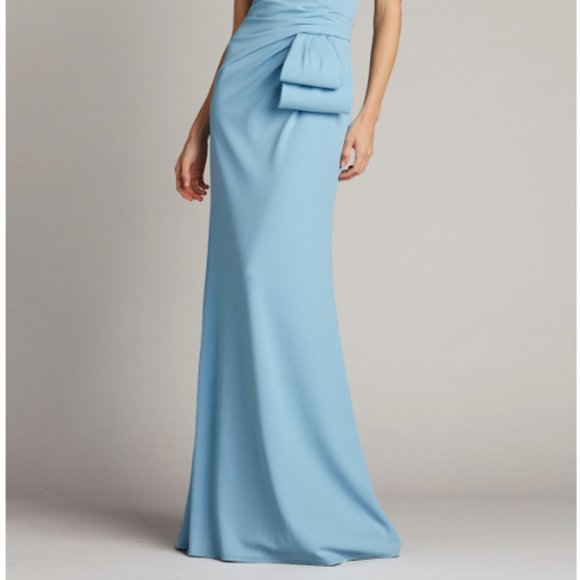 TADASHI SHOJI ASIER TEXTURED CREPE POWDER BLUE GOWN sz XL - Picture 5 of 6